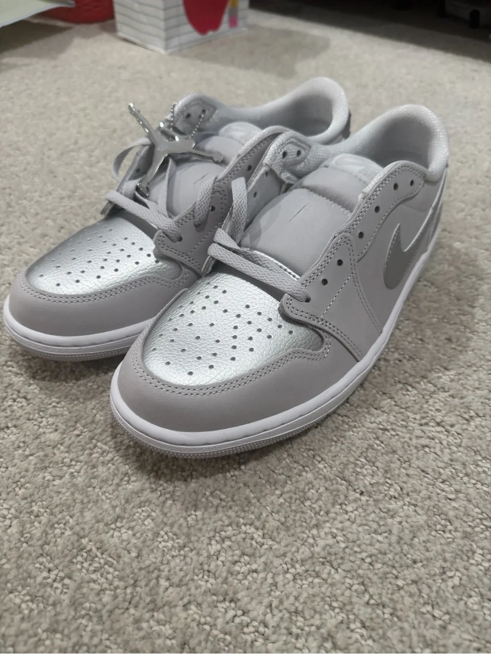 Jordan Men’s Low-Top Sneakers in Light Gray & Silver